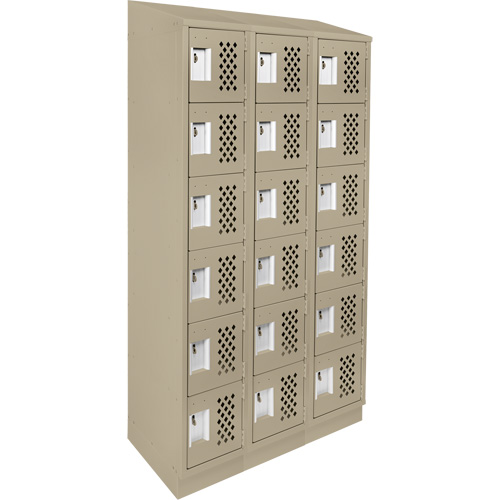 Assembled Lockerettes Clean Line Perforated Economy Lockers, 6 -tier, Bank of 3, 18" x 72" x 12", Steel OSI Industrial Sales