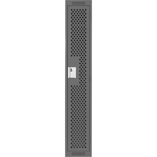 Clean Line Lockers, 12" x 15" x 72", Steel, Charcoal, Rivet (Assembled), Perforated OSI Industrial Sales