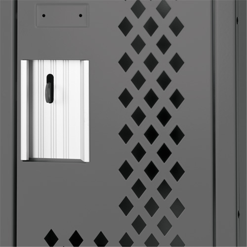 Clean Line Lockers, 3 -tier, 12" x 18" x 82", Steel, Charcoal, Rivet (Assembled), Perforated OSI Industrial Sales