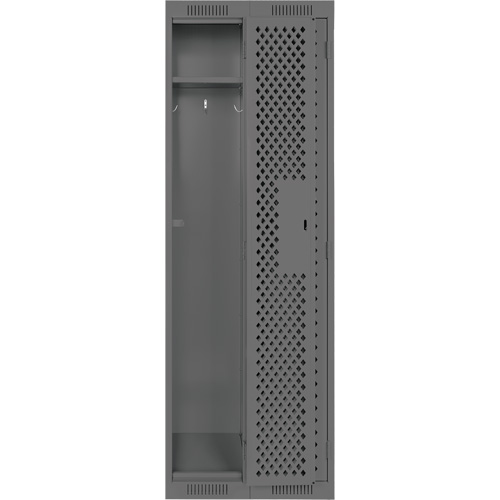 Clean Line Lockers, Bank of 2, 24" x 15" x 72", Steel, Charcoal, Rivet (Assembled), Perforated OSI Industrial Sales