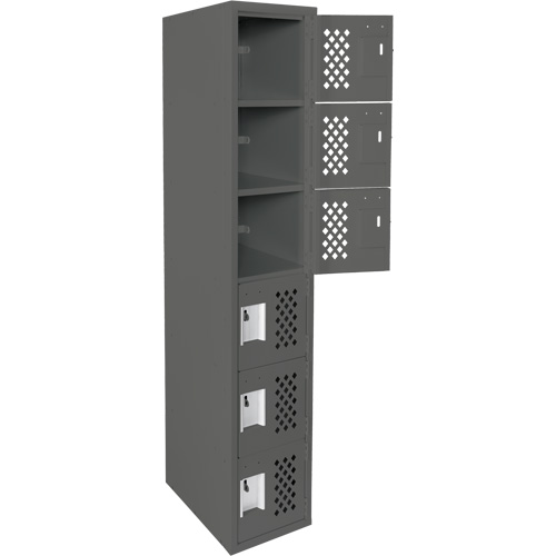 Assembled Lockerettes Clean Line Perforated Economy Lockers, 6 -tier, 18" x 72" x 12", Steel OSI Industrial Sales