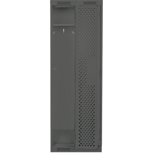 Clean Line Lockers, Bank of 2, 24" x 15" x 76", Steel, Charcoal, Rivet (Assembled), Perforated OSI Industrial Sales