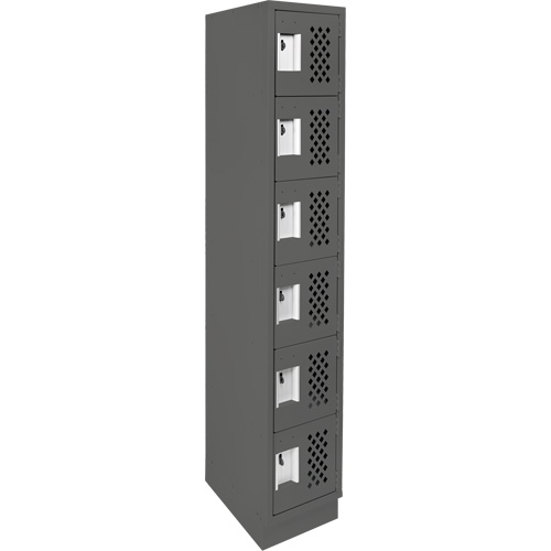 Assembled Lockerettes Clean Line Perforated Economy Lockers, 6 -tier, 18" x 72" x 12", Steel OSI Industrial Sales