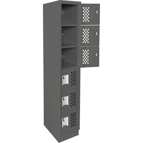 Assembled Lockerettes Clean Line Perforated Economy Lockers, 6 -tier, 18" x 72" x 12", Steel OSI Industrial Sales
