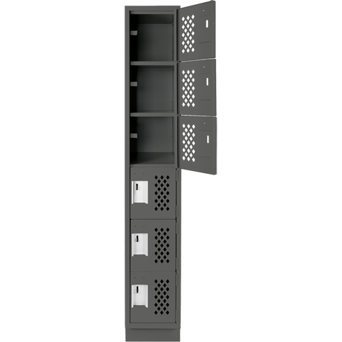 Assembled Lockerettes Clean Line Perforated Economy Lockers, 6 -tier, 18" x 72" x 12", Steel OSI Industrial Sales