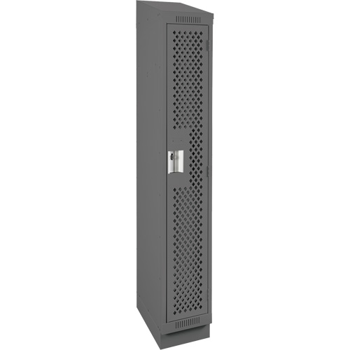 Clean Line Lockers, 12" x 12" x 82", Steel, Charcoal, Rivet (Assembled), Perforated OSI Industrial Sales