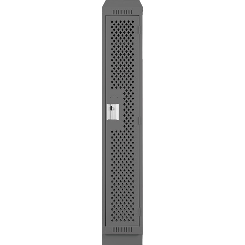 Clean Line Lockers, 12" x 12" x 82", Steel, Charcoal, Rivet (Assembled), Perforated OSI Industrial Sales