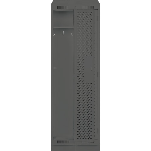 Clean Line Lockers, Bank of 2, 24" x 12" x 82", Steel, Charcoal, Rivet (Assembled), Perforated OSI Industrial Sales