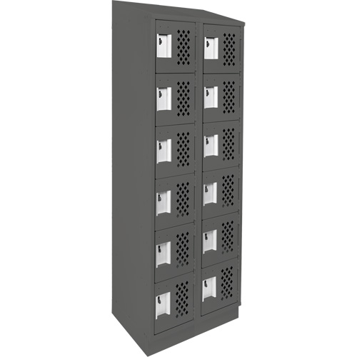 Assembled Lockerettes Clean Line Perforated Economy Lockers, 6 -tier, Bank of 2, 18" x 72" x 12", Steel OSI Industrial Sales