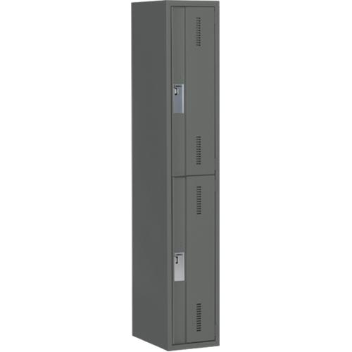Concorde Heavy-Duty Lockers, 2 -tier, 12" x 18" x 72", Steel, Charcoal, Welded (Assembled) OSI Industrial Sales