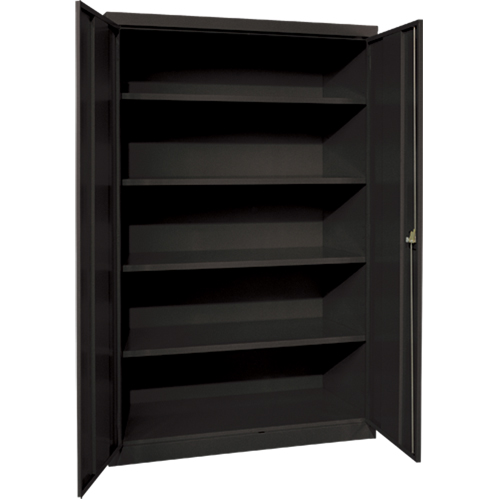 Armoires de rangement Hi-Boy profondes, Acier, 4 Tablettes, 72" h x 36" la x 24" P, Noir OSI Industrial Sales