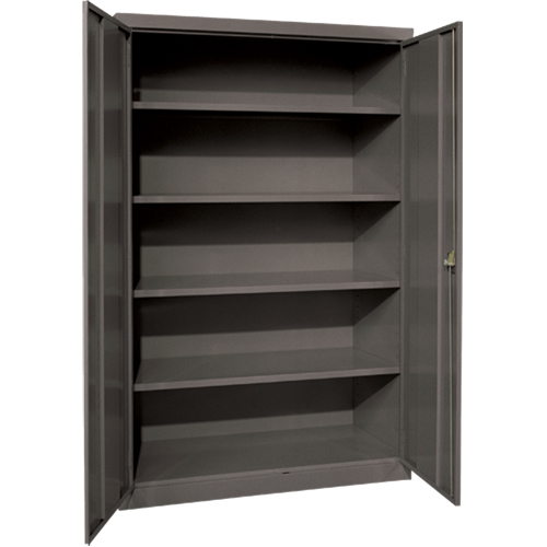 Armoires de rangement Hi-Boy profondes, Acier, 4 Tablettes, 72" h x 36" la x 24" P, Charbon OSI Industrial Sales