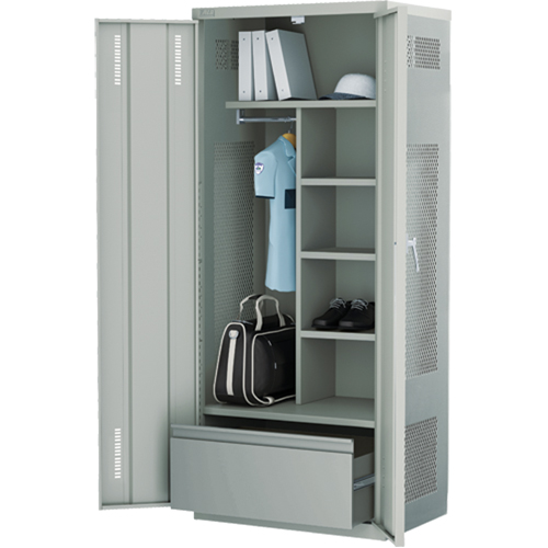Casier de luxe pour &eacute;quipement, Acier, 36" la x 24" p x 72" h, Gris OSI Industrial Sales