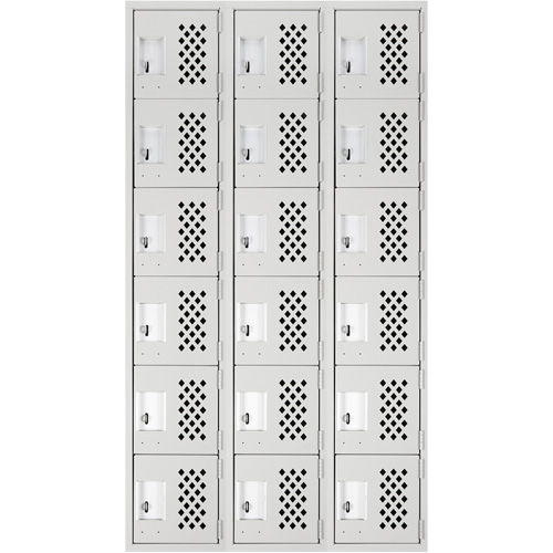 Clean Line Lockerettes, 6 -tier, Bank of 3, 18" x 72" x 12", Steel OSI Industrial Sales