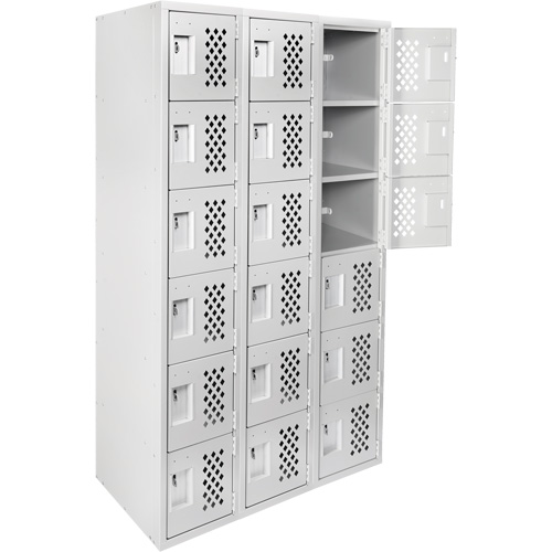 Clean Line Lockerettes, 6 -tier, Bank of 3, 18" x 72" x 12", Steel OSI Industrial Sales