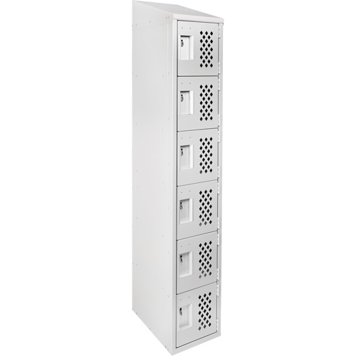 Assembled Lockerettes Clean Line Perforated Economy Lockers, 6 -tier, 18" x 72" x 12", Steel OSI Industrial Sales
