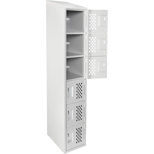 Assembled Lockerettes Clean Line Perforated Economy Lockers, 6 -tier, 18" x 72" x 12", Steel OSI Industrial Sales