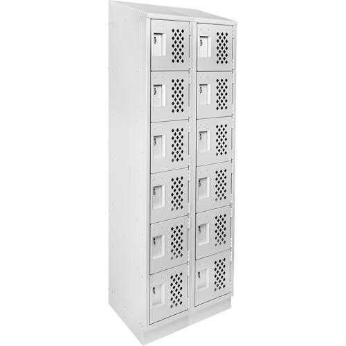Assembled Lockerettes Clean Line Perforated Economy Lockers, 6 -tier, Bank of 2, 18" x 72" x 12", Steel OSI Industrial Sales