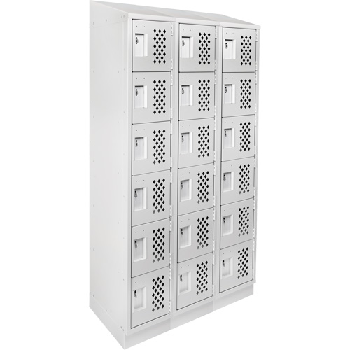 Assembled Lockerettes Clean Line Perforated Economy Lockers, 6 -tier, Bank of 3, 18" x 72" x 12", Steel OSI Industrial Sales