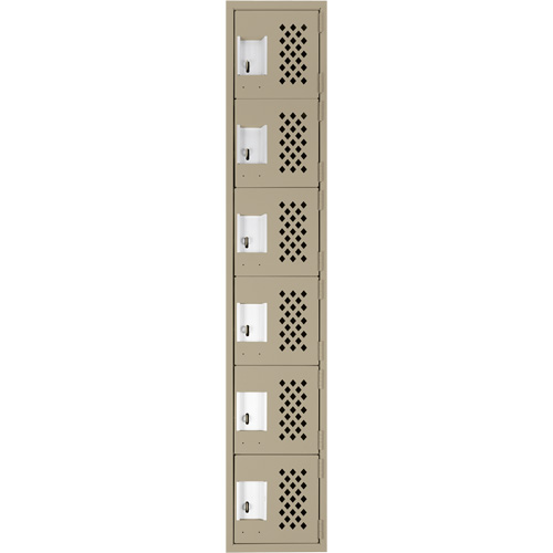 Assembled Lockerettes Clean Line Perforated Economy Lockers, 6 -tier, 18" x 72" x 12", Steel OSI Industrial Sales