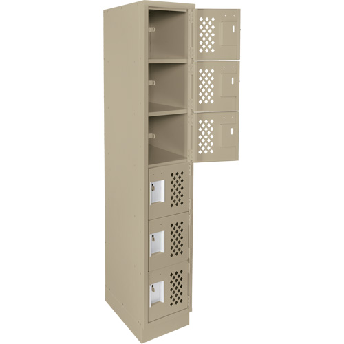 Assembled Lockerettes Clean Line Perforated Economy Lockers, 6 -tier, 18" x 72" x 12", Steel OSI Industrial Sales