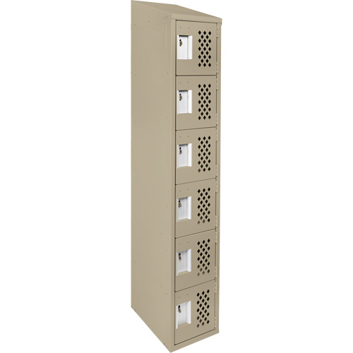 Assembled Lockerettes Clean Line Perforated Economy Lockers, 6 -tier, 18" x 72" x 12", Steel OSI Industrial Sales