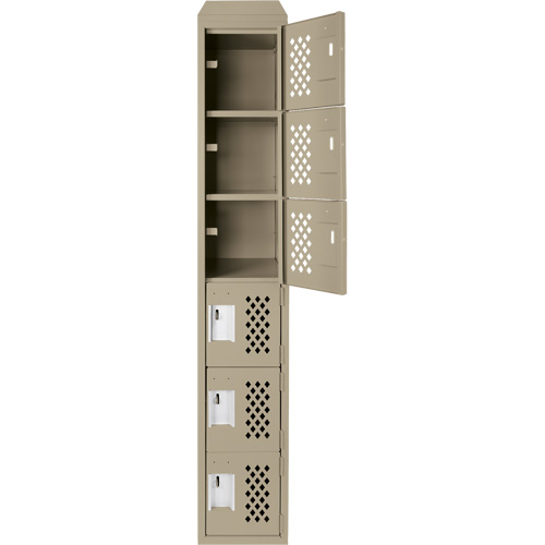 Assembled Lockerettes Clean Line Perforated Economy Lockers, 6 -tier, 18" x 72" x 12", Steel OSI Industrial Sales