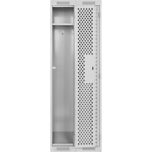 Clean Line Lockers, 2 -tier, 12" x 12" x 72", Steel, Grey, Rivet (Assembled), Perforated OSI Industrial Sales