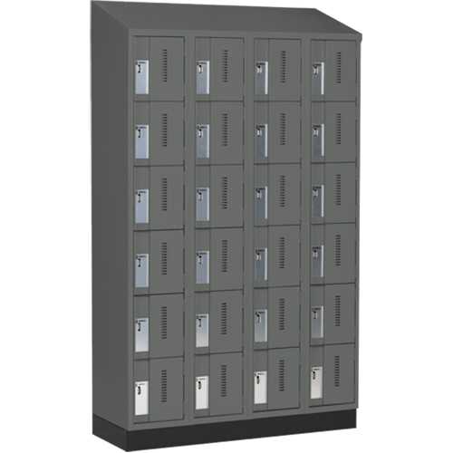 Concorde Heavy-Duty Lockers, 6 -tier, Bank of 4, 48" x 18" x 82", Steel, Charcoal, Welded (Assembled) OSI Industrial Sales