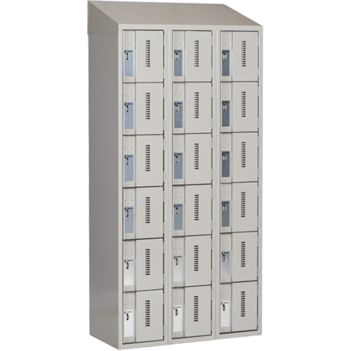 Concorde Heavy-Duty Lockers, 6 -tier, Bank of 3, 36" x 18" x 78", Steel, Grey, Welded (Assembled) OSI Industrial Sales
