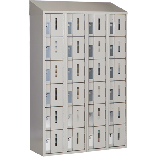 Concorde Heavy-Duty Lockers, 6 -tier, Bank of 4, 48" x 18" x 78", Steel, Grey, Welded (Assembled) OSI Industrial Sales
