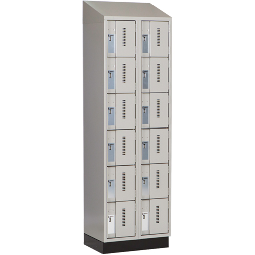 Concorde Heavy-Duty Lockers, 6 -tier, Bank of 2, 24" x 18" x 82", Steel, Grey, Welded (Assembled) OSI Industrial Sales