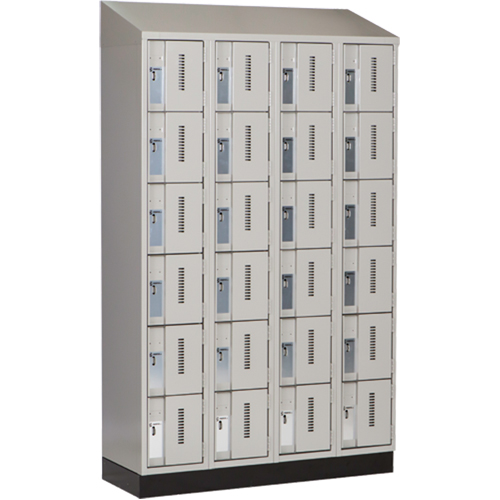 Concorde Heavy-Duty Lockers, 6 -tier, Bank of 4, 48" x 18" x 82", Steel, Grey, Welded (Assembled) OSI Industrial Sales
