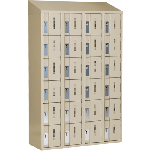 Concorde Heavy-Duty Lockers, 6 -tier, Bank of 4, 48" x 18" x 78", Steel, Beige, Welded (Assembled) OSI Industrial Sales