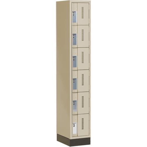 Concorde Heavy-Duty Lockers, 6 -tier, 12" x 18" x 76", Steel, Beige, Welded (Assembled) OSI Industrial Sales