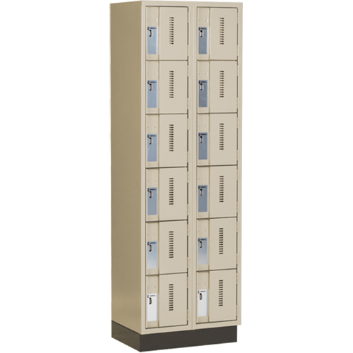 Concorde Heavy-Duty Lockers, 6 -tier, Bank of 2, 24" x 18" x 76", Steel, Beige, Welded (Assembled) OSI Industrial Sales