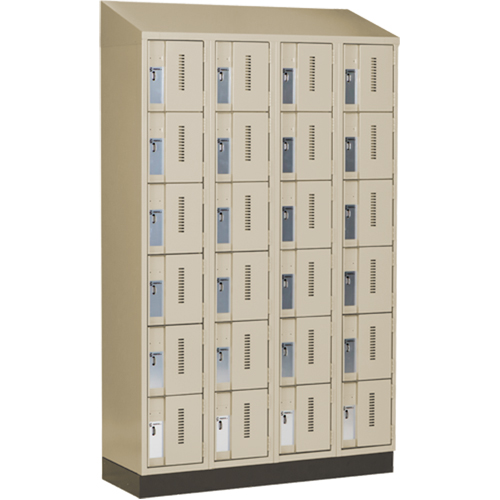Concorde Heavy-Duty Lockers, 6 -tier, Bank of 4, 48" x 18" x 82", Steel, Beige, Welded (Assembled) OSI Industrial Sales