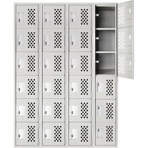 Clean Line Lockerettes, 6 -tier, Bank of 4, 18" x 72" x 12", Steel OSI Industrial Sales