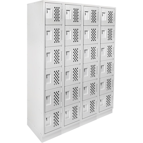 Assembled Clean Line Perforated Economy Lockers, 6 -tier, Bank of 4, 18" x 72" x 12", Steel OSI Industrial Sales