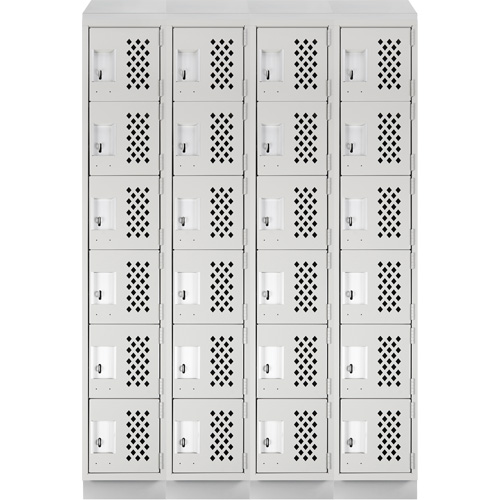 Assembled Clean Line Perforated Economy Lockers, 6 -tier, Bank of 4, 18" x 72" x 12", Steel OSI Industrial Sales