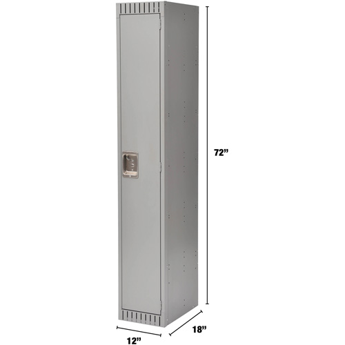 Lockers, 12" x 18" x 72", Steel, Grey, Rivet (Assembled) OSI Industrial Sales