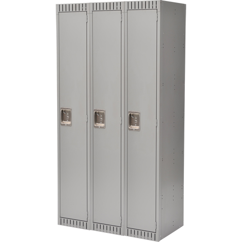 Casiers, Bloc de 3, 36" x 18" x 72", Acier, Gris, Rivet (assembl&eacute;) OSI Industrial Sales