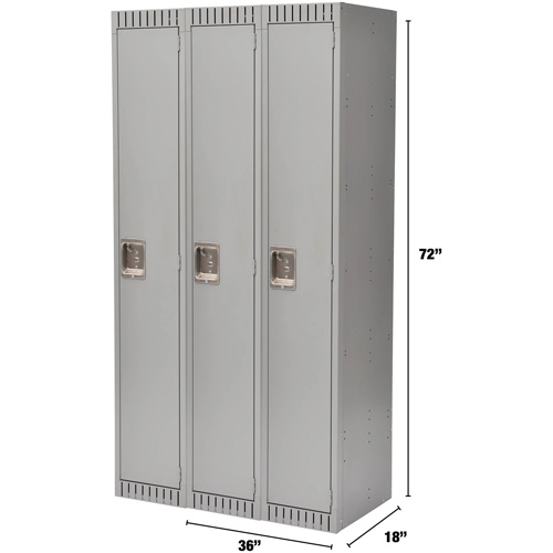 Casiers, Bloc de 3, 36" x 18" x 72", Acier, Gris, Rivet (assembl&eacute;) OSI Industrial Sales
