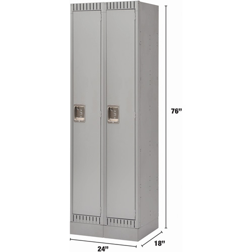 Casiers, Bloc de 2, 24" x 18" x 76", Acier, Gris, D&eacute;mont&eacute; OSI Industrial Sales