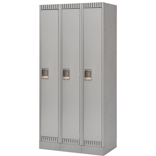 Casiers assembl&eacute;s, Bloc de 3, 36" x 18" x 72", Acier, Gris, Rivet (assembl&eacute;) OSI Industrial Sales