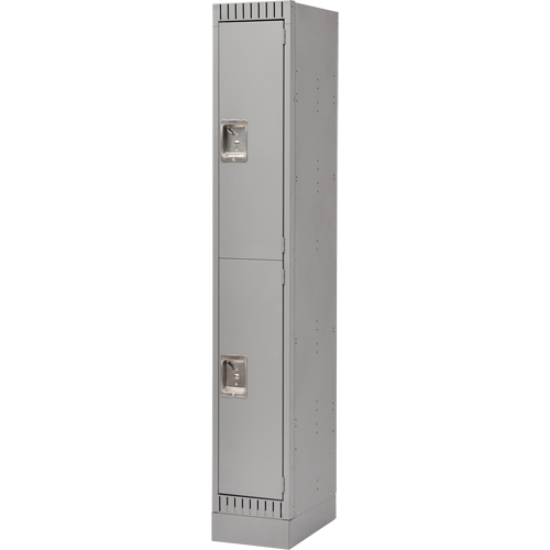 Assembled Lockers, 2 -tier, 12" x 18" x 72", Steel, Grey, Rivet (Assembled) OSI Industrial Sales