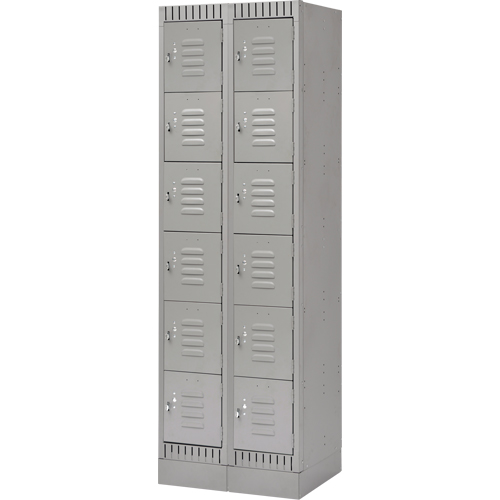Casiers, 6 niveaux, Bloc de 2, 24" x 18" x 76", Acier, Gris, D&eacute;mont&eacute; OSI Industrial Sales