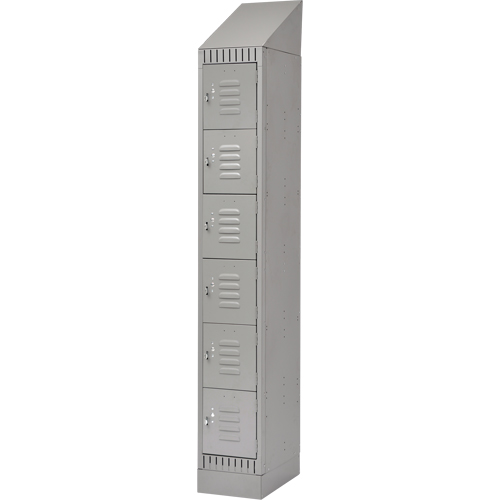 Lockers, 6 -tier, 12" x 18" x 86", Steel, Grey, Knocked Down OSI Industrial Sales