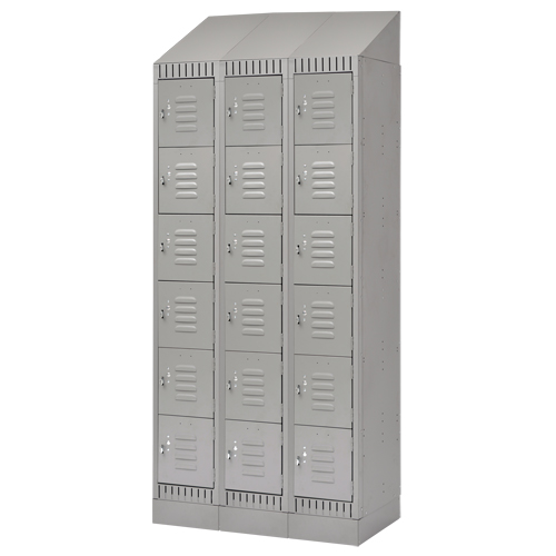 Casiers, 6 niveaux, Bloc de 3, 36" x 18" x 86", Acier, Gris, D&eacute;mont&eacute; OSI Industrial Sales