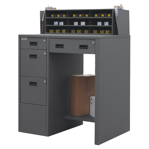 Shop Desk, 39" W x 29" D x 53" H, Grey OSI Industrial Sales